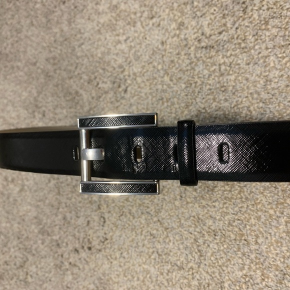 Thick black square Faux Leather Belt for Dress or Slacks Pants size large - Picture 6 of 8